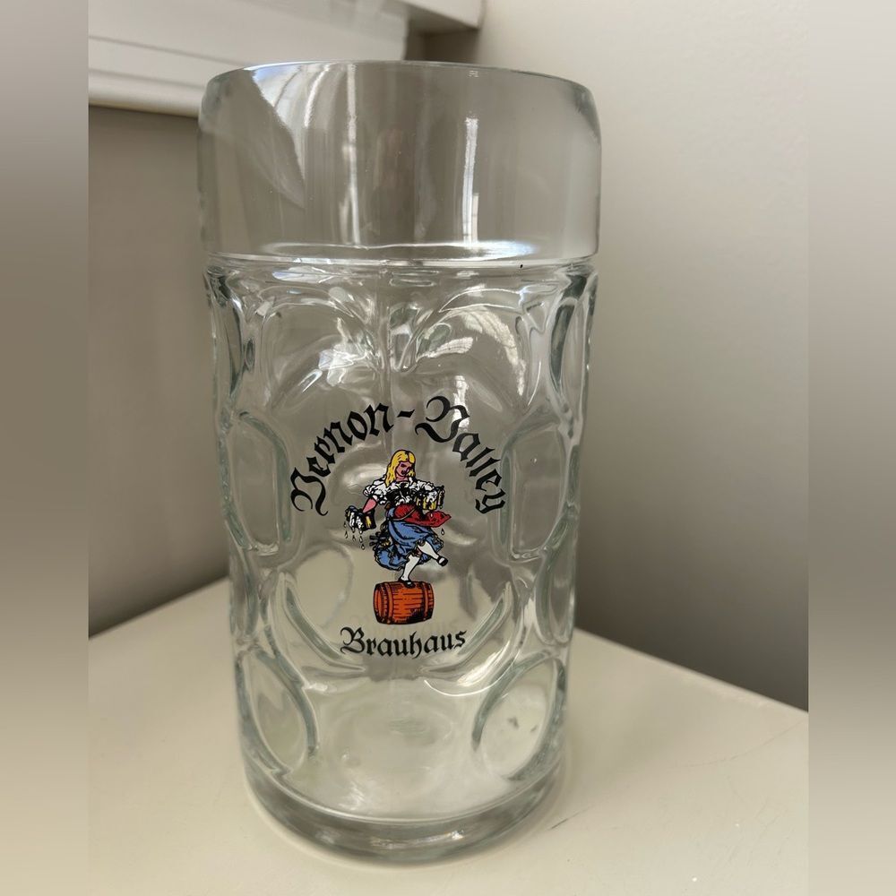 Bernon Balley Brauhaus Dimpled Glass Beer Stein Mug Collectible Octoberfest